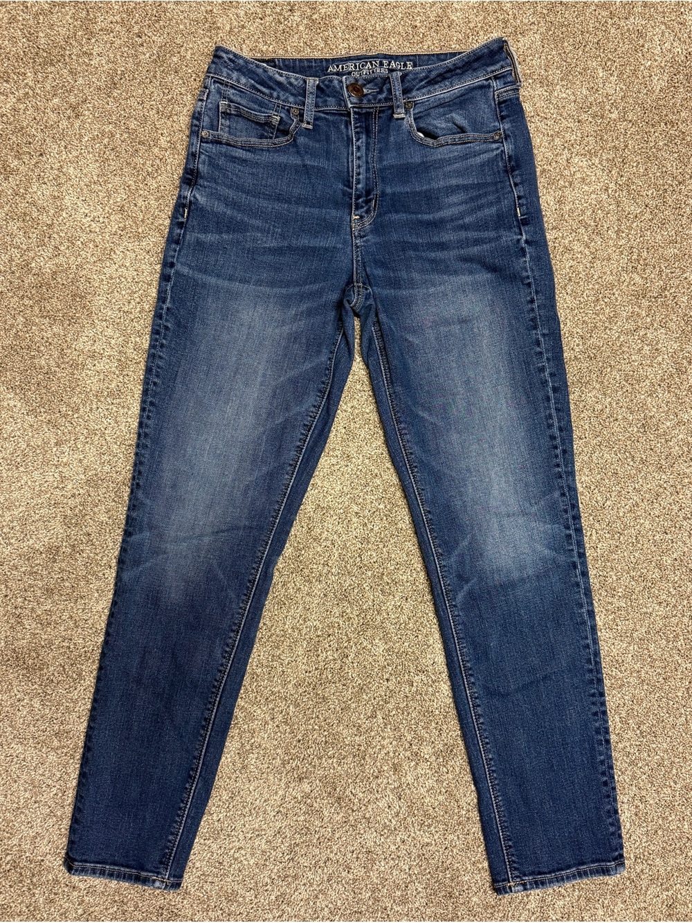 American Eagle Outfitters Dark Blue Hi-Rise Tom Girl Jeans